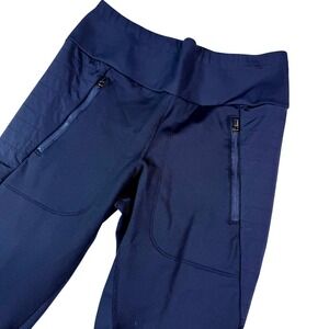 Athleta Navy Blue Quilted Detail High Rise Leggings Womens Size Small P